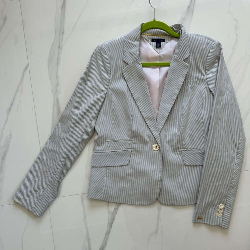 Tommy Hilfiger Light Gray Pinstripe Blazer